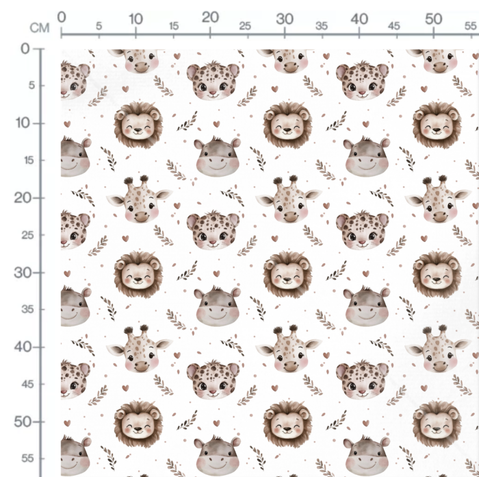 Tissu Imprimé Animaux de la Jungle Love, 10 tissus au choix – Image 2