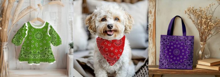 Tissu Imprimé Bandana Paisley 38 Jaune Carré, 10 tissus au choix – Image 3