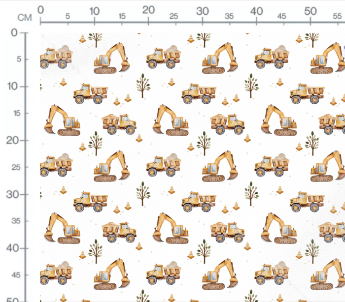 Tissu Imprimé Chantier Camions Arbre, 10 tissus au choix – Image 3