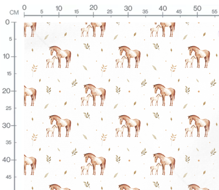 Tissu Imprimé Cheval Maman Et Bébé, 10 tissus au choix – Image 2