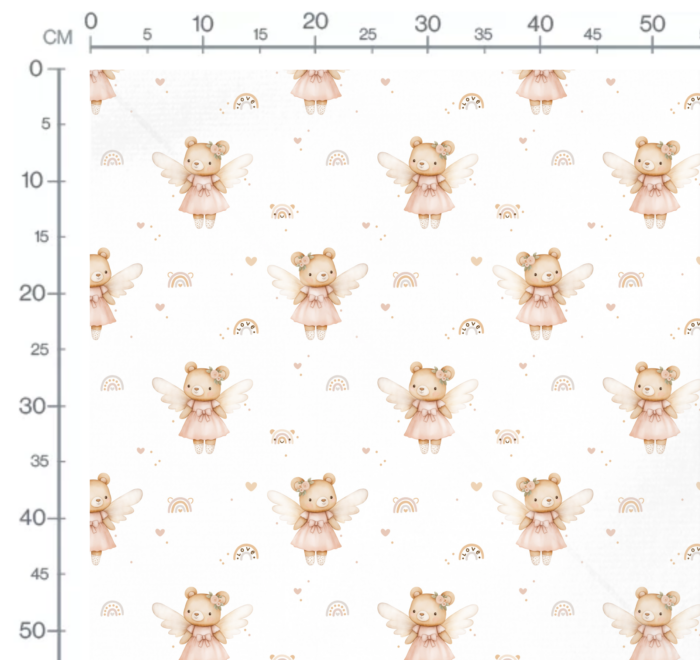 Tissu Imprimé Fée Rose Ourson, 10 tissus au choix – Image 2