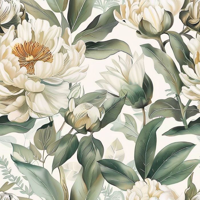 Tissu Feuilles et Fleurs Vintage, 10 tissus au choix