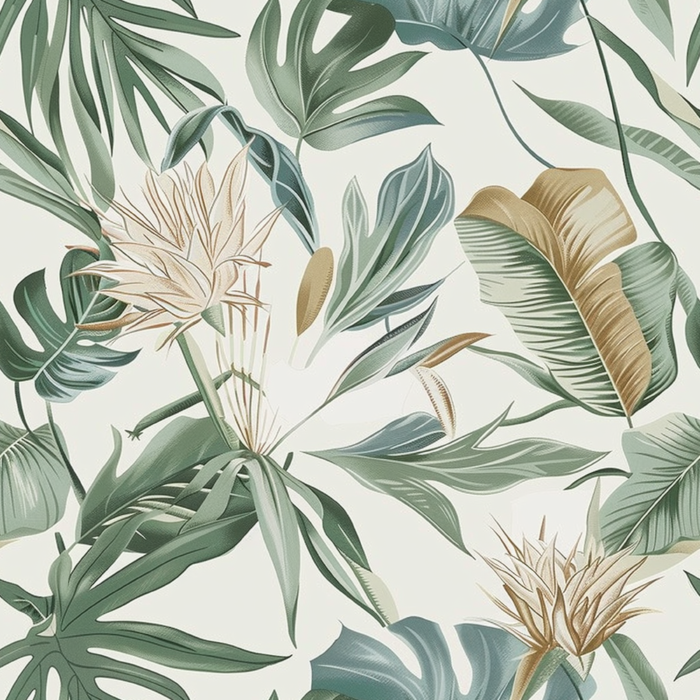 Tissu Feuilles Tropical Jungle, 10 tissus au choix