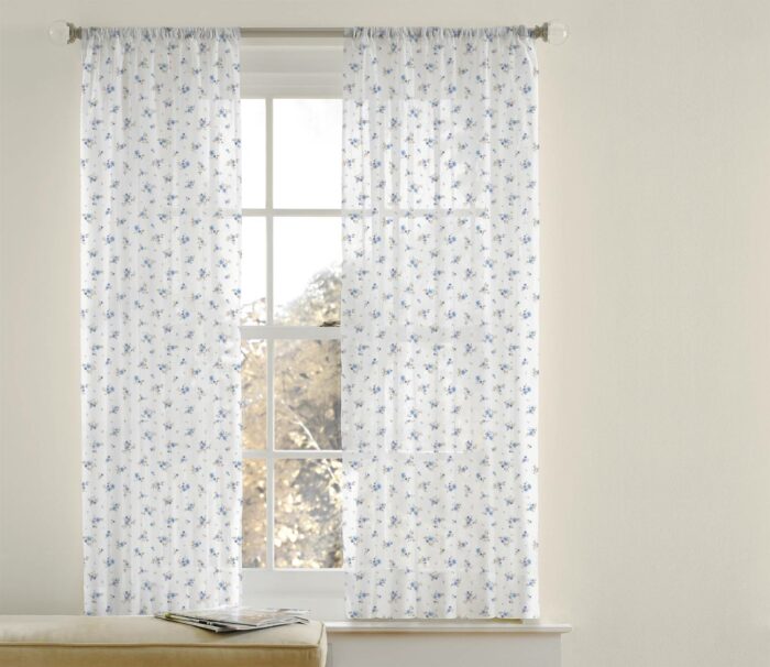 Tissu Fleuri Amour Bleu Blanc, 10 tissus au choix – Image 3
