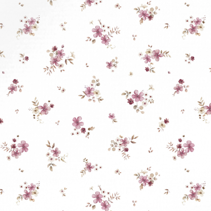 Tissu Fleuri Amour Magenta Blanc, 10 tissus au choix