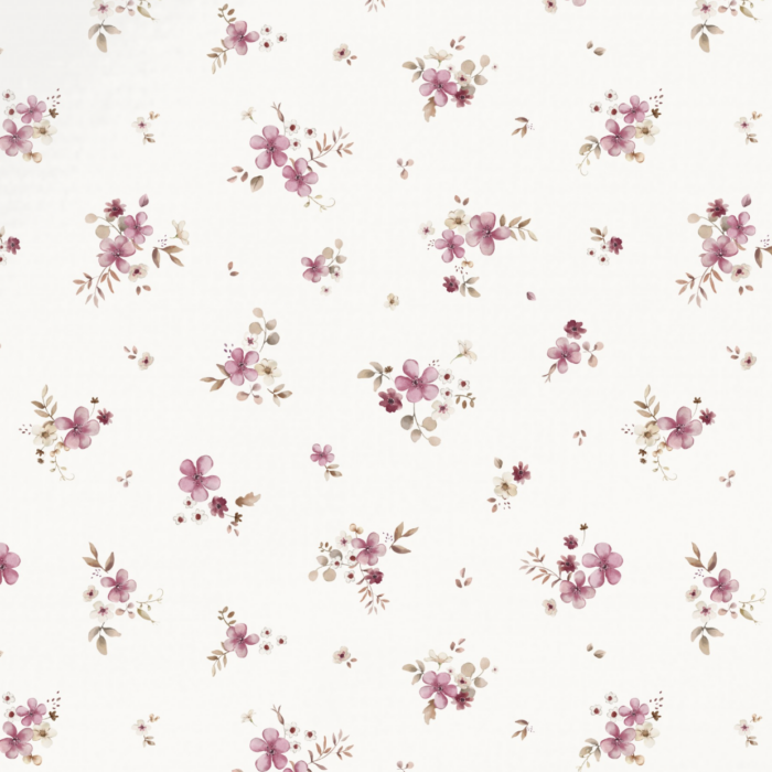 Tissu Fleuri Amour Magenta Crème, 10 tissus au choix