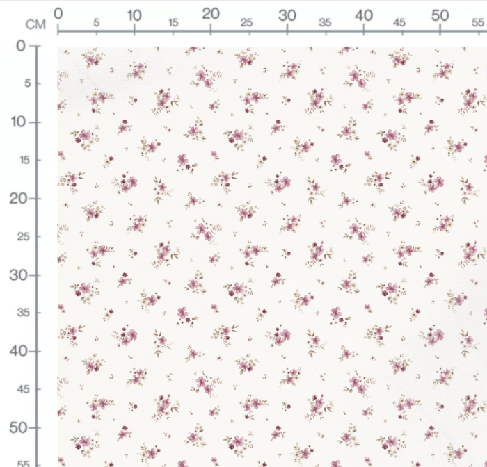Tissu Fleuri Amour Magenta Crème, 10 tissus au choix – Image 2