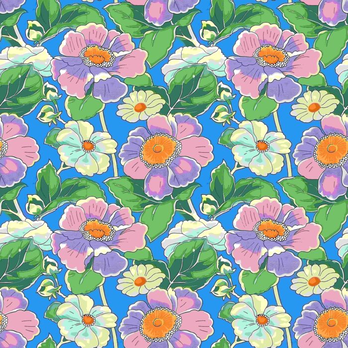 Tissu Fleurs Couleurs Margot, 10 tissus au choix