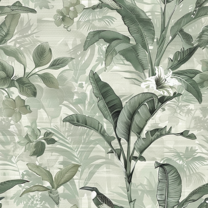 Tissu Feuilles Jungle Tropical Vintage, 10 tissus au choix