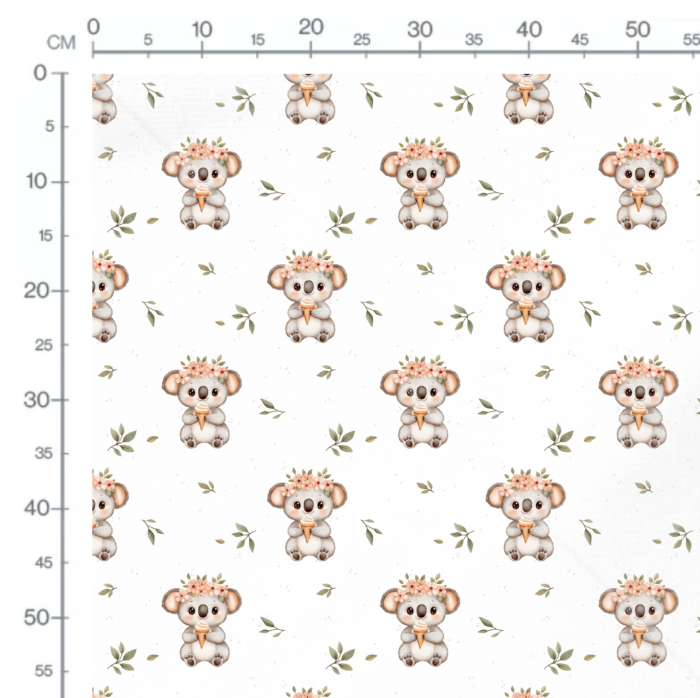 Tissu Imprimé Koala Fleur Glace, 10 tissus au choix – Image 2