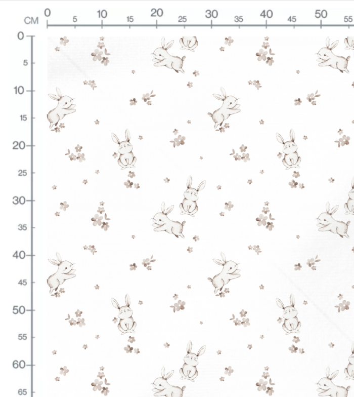 Tissu Imprimé Lapin Adorable Petites Fleurs, 10 tissus au choix – Image 2