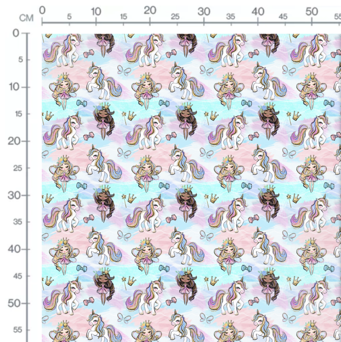 Tissu Imprimé Licorne Bleu Et Rose, 10 tissus au choix – Image 2