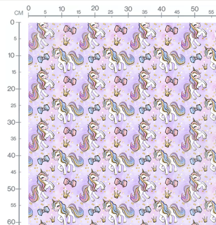 Tissu Imprimé Licorne Couronne Rose, 10 tissus au choix – Image 2