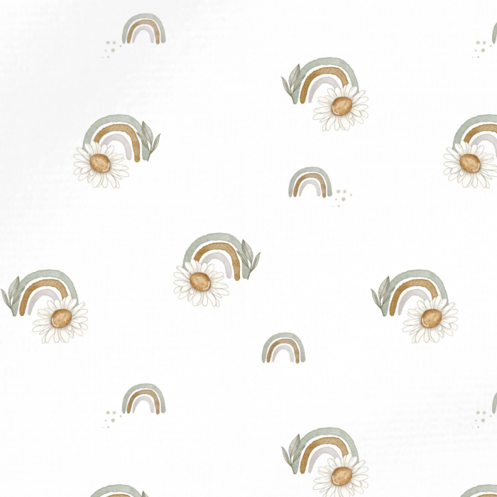 Tissu Imprimé Marguerite Arc-en-ciel, 10 tissus au choix
