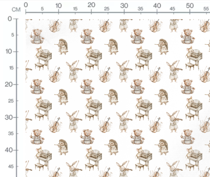 Tissu Imprimé Musique Animaux, 10 tissus au choix – Image 3