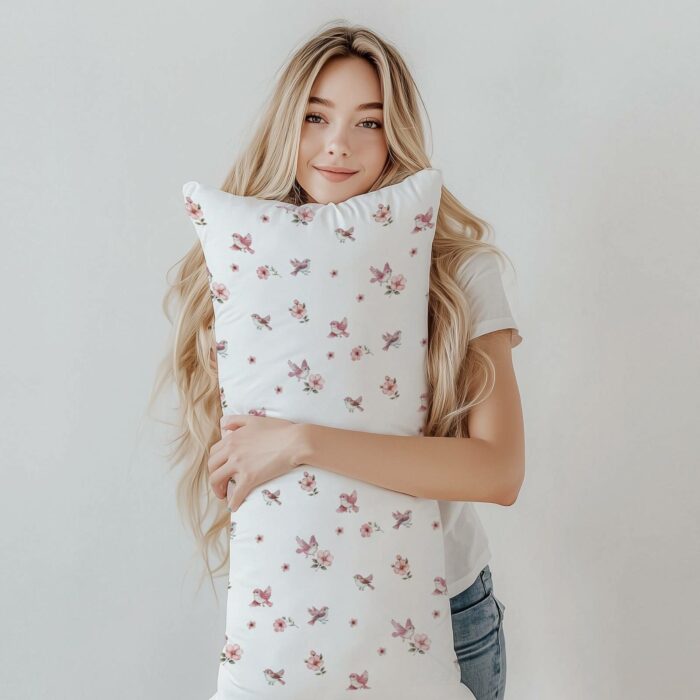 Tissu Imprimé Oiseau Rose Fleurs, 10 tissus au choix – Image 2