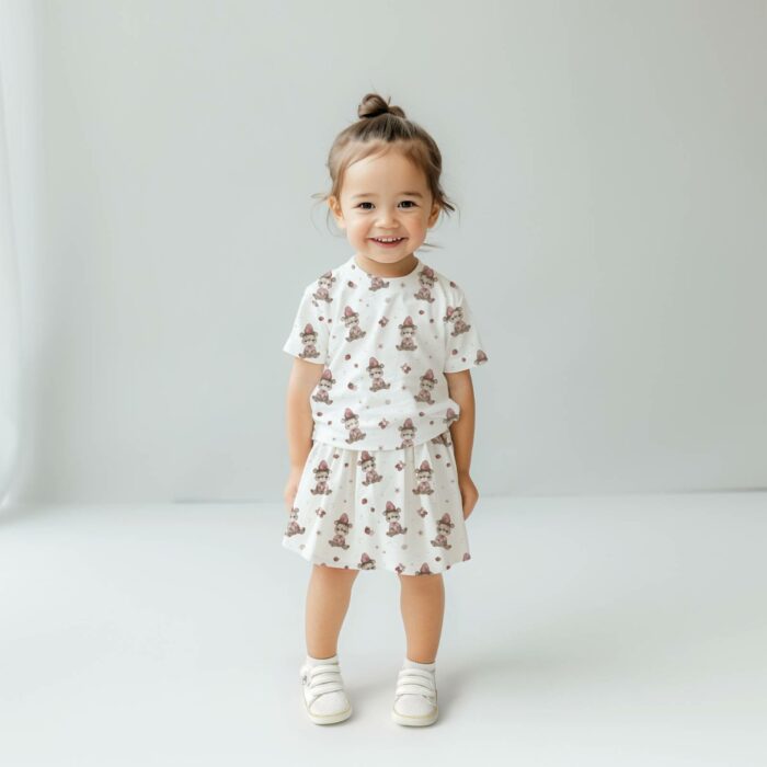 Tissu Imprimé Ourson Fraise Fleurs, 10 tissus au choix – Image 3