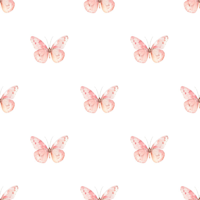 Tissu Imprimé Papillons Delicatesse Rose, 10 tissus au choix