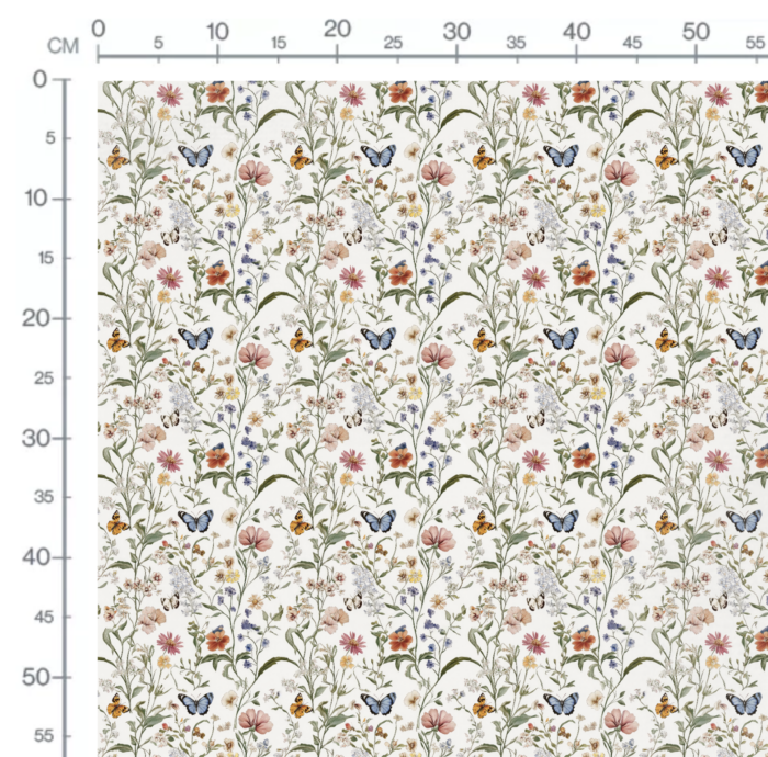 Tissu Imprimé Papillon Fleurs Sauvages, 10 tissus au choix – Image 2