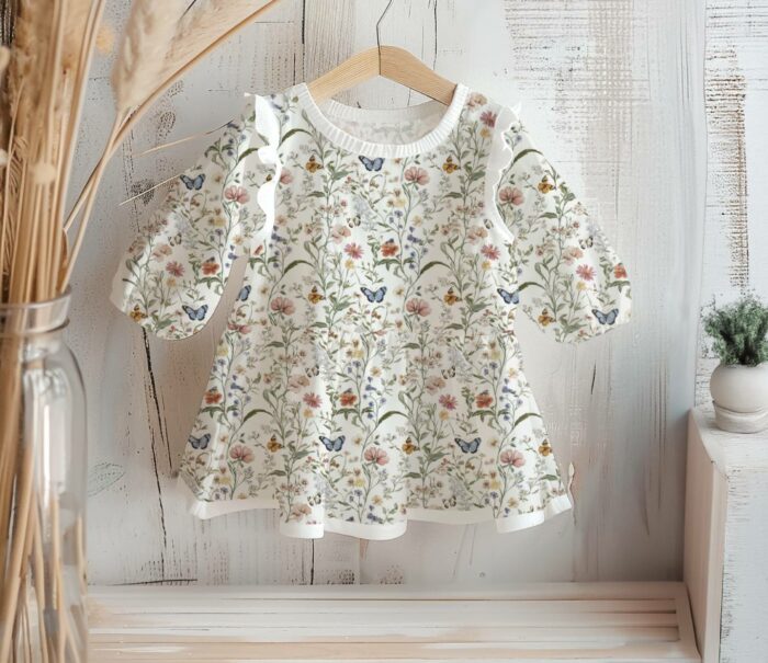 Tissu Imprimé Papillon Fleurs Sauvages, 10 tissus au choix – Image 3