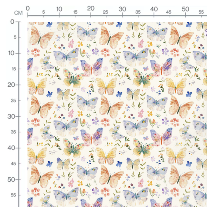 Tissu Imprimé Papillons Aquarelle Couleurs, 10 tissus au choix – Image 2