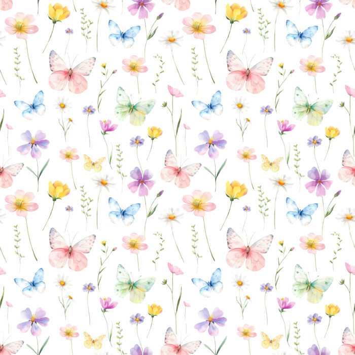 Tissu Imprimé Papillons Couleurs Du Printemps, 10 tissus au choix