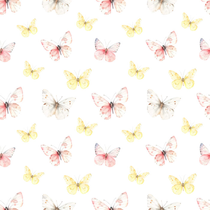 Tissu Imprimé Papillons Joie de Vivre, 10 tissus au choix