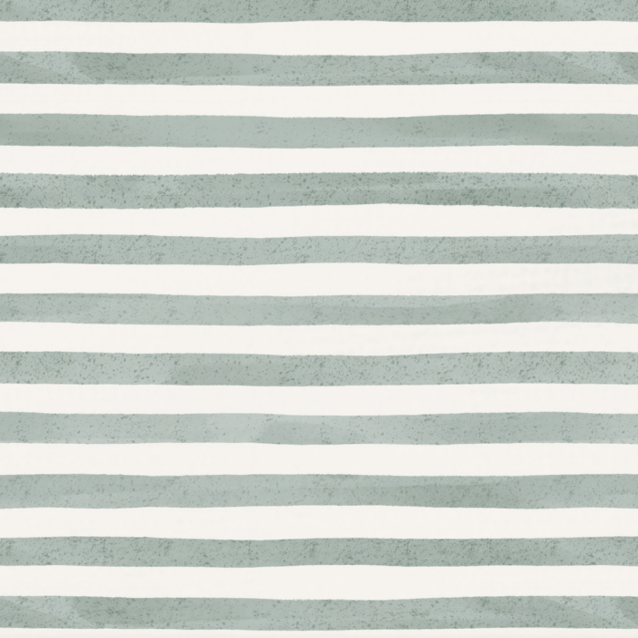 Tissu Imprimé Rayures Aquarelle Vert Sauge Crème, 10 tissus au choix