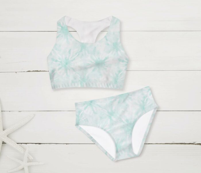 Tissu Tie and Dye Bleu Turquoise, 10 tissus au choix – Image 3