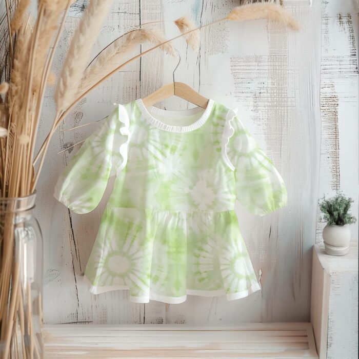 Tissu Tie and Dye Vert Clair, 10 tissus au choix – Image 3