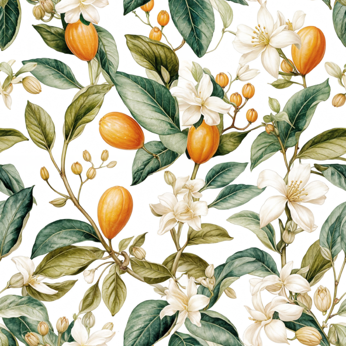 Tissu Fruits Oranges Tropical, 10 tissus au choix