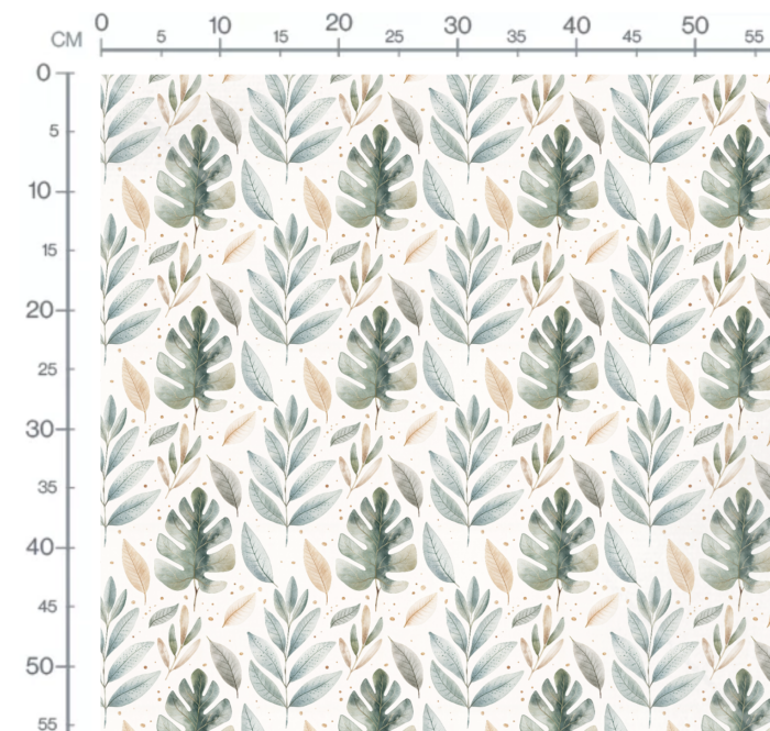 Tissu Feuilles de Foret Creme, 10 tissus au choix – Image 3