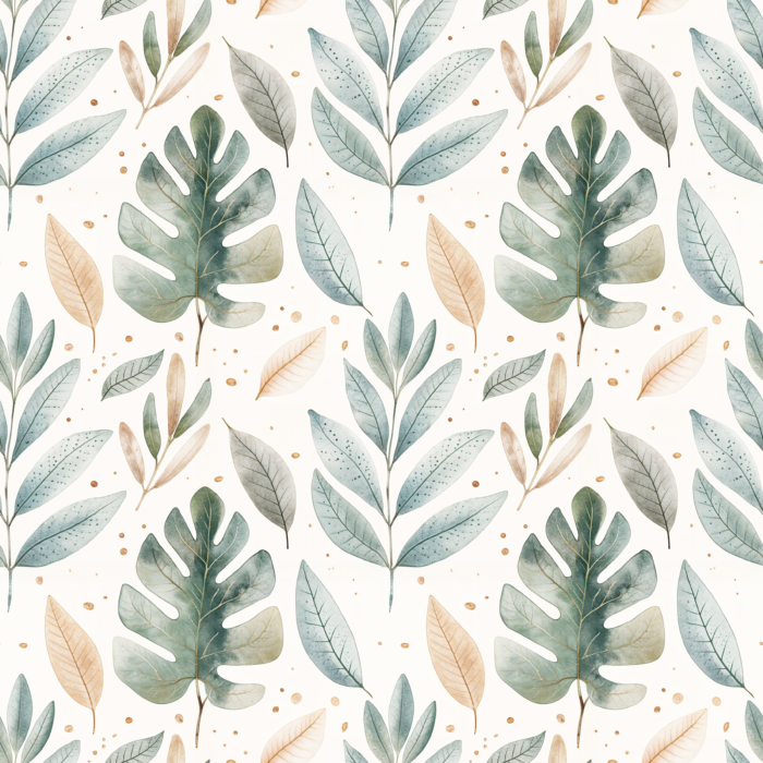 Tissu Feuilles de Foret Creme, 10 tissus au choix