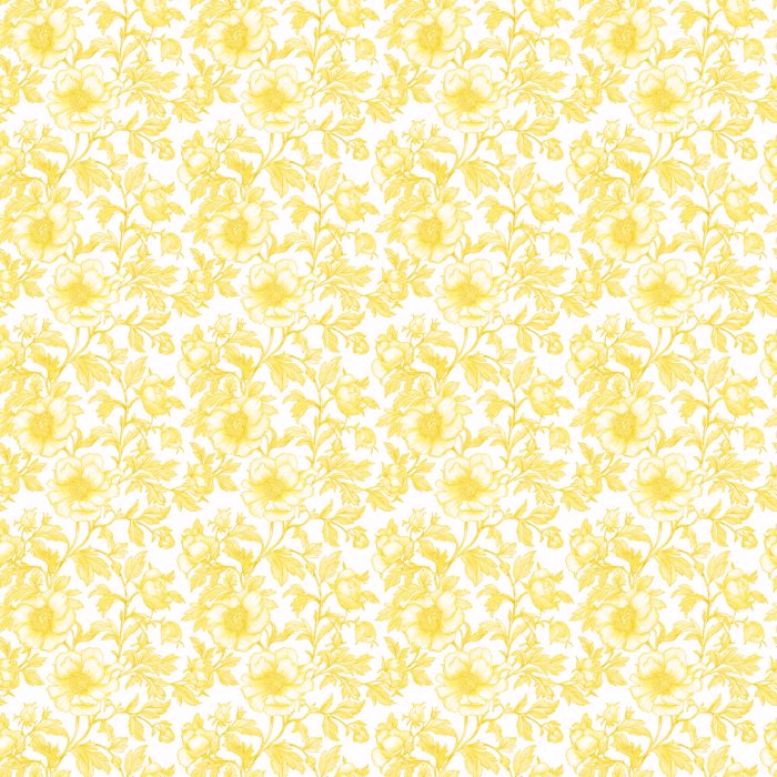 Tissu Inspiration Toile de Jouy Pivoines Jaune, 11 tissus au choix