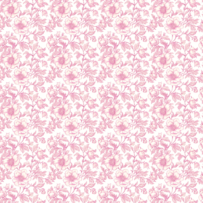 Tissu Inspiration Toile de Jouy Pivoines Rose, 11 tissus au choix
