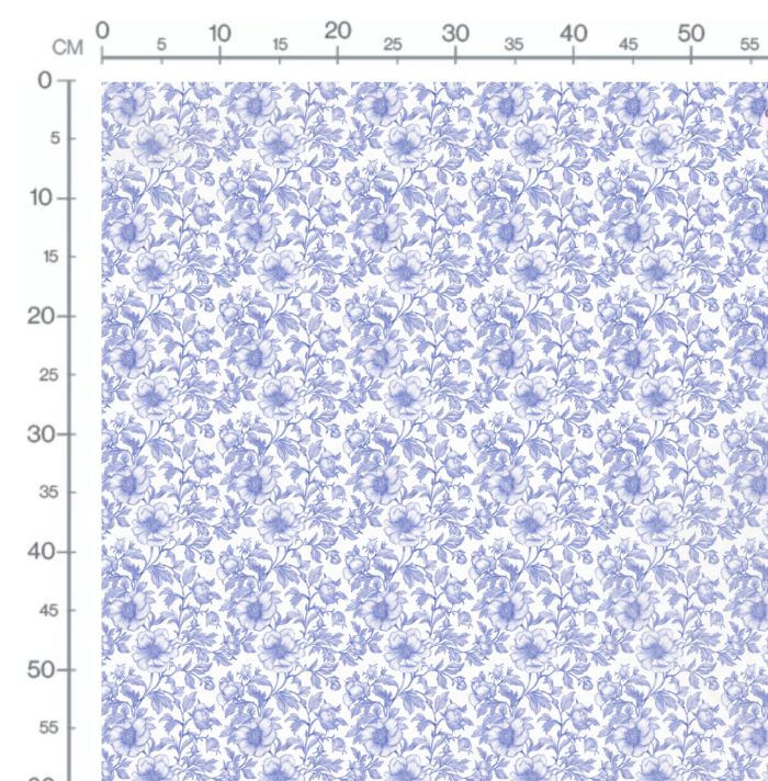 Tissu Inspiration Toile de Jouy Pivoines Royal, 11 tissus au choix – Image 3
