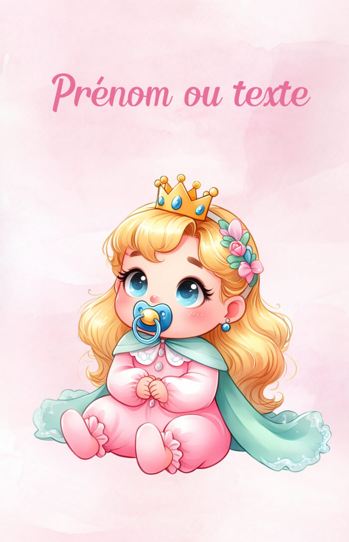 Panneau Couverture Bébé Princesse Rose