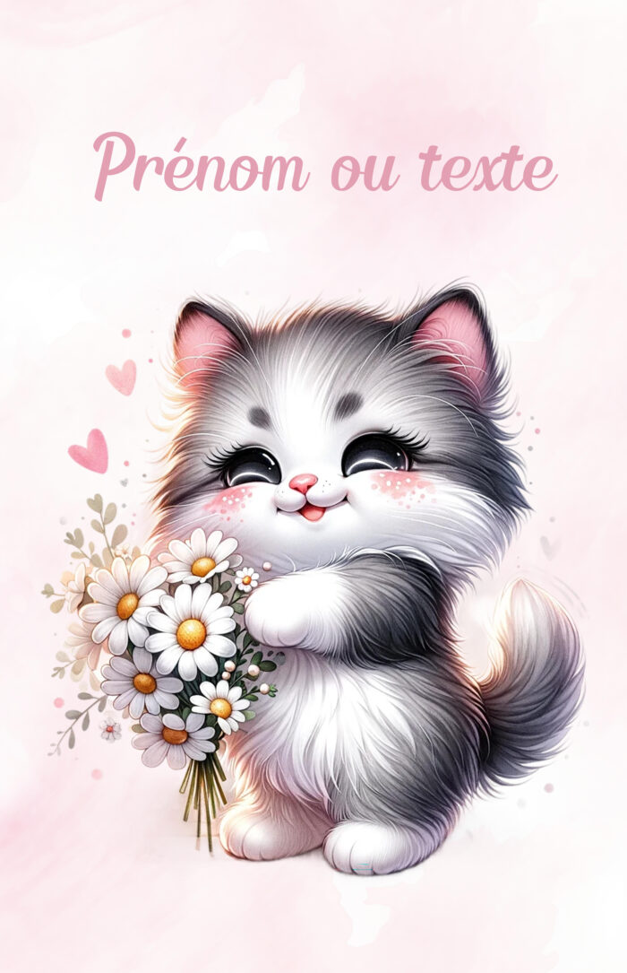 Panneau Couverture Chat Marguerites