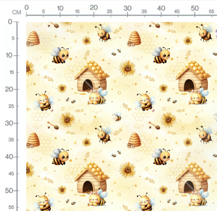 Tissu Imprimé Abeille Adorable Ruche, 10 tissus au choix Adorable Ruche – Image 2