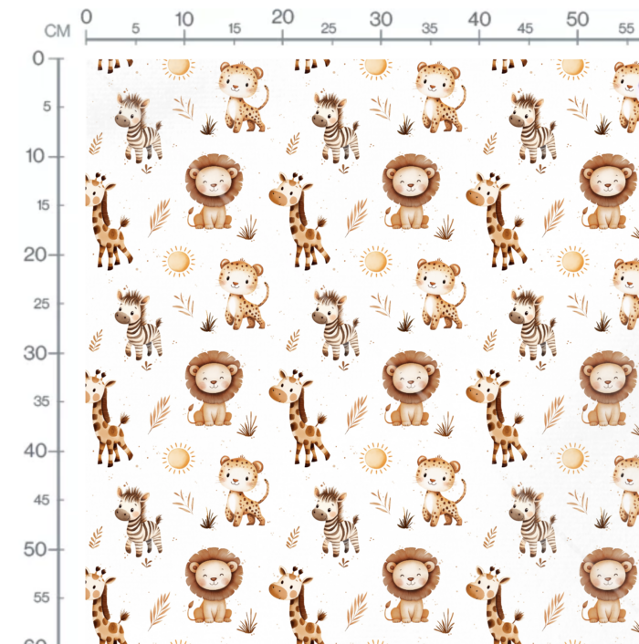 Tissu Imprimé Animaux Safari Soleil, 10 tissus au choix – Image 2