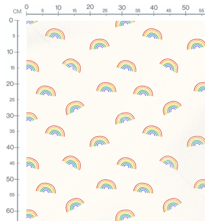 Tissu Imprimé Arc-en-ciel Couleurs Crème, 10 tissus au choix – Image 2