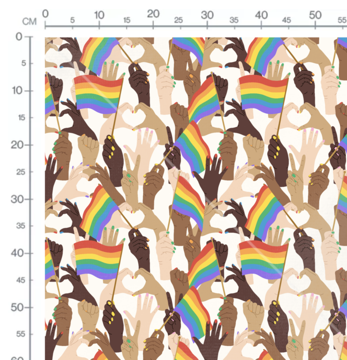 Tissu Imprimé Arc-en-ciel Drapeau, 10 tissus au choix – Image 2