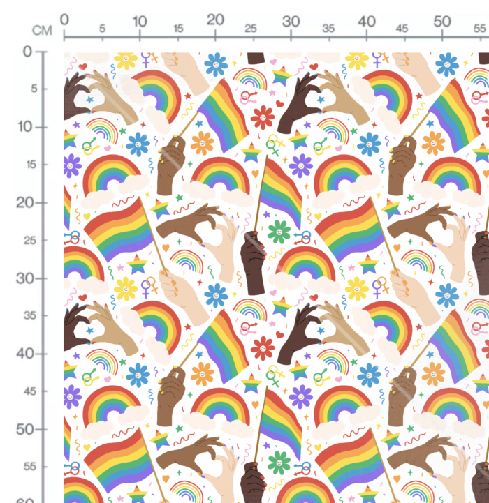 Tissu Imprimé Arc-en-ciel Liberté, 10 tissus au choix – Image 2