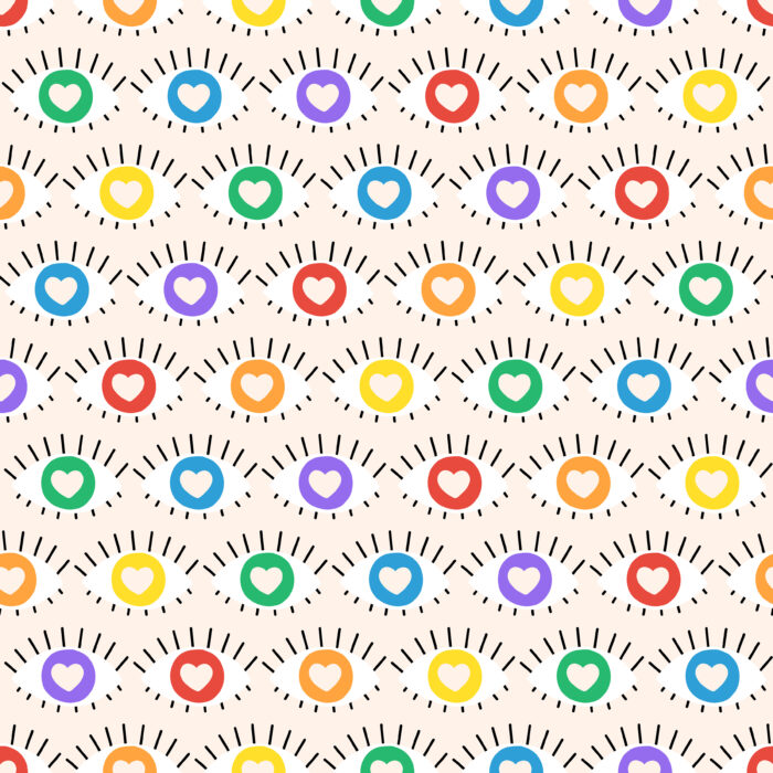Tissu Imprimé Arc-en-ciel Yeux, 10 tissus au choix