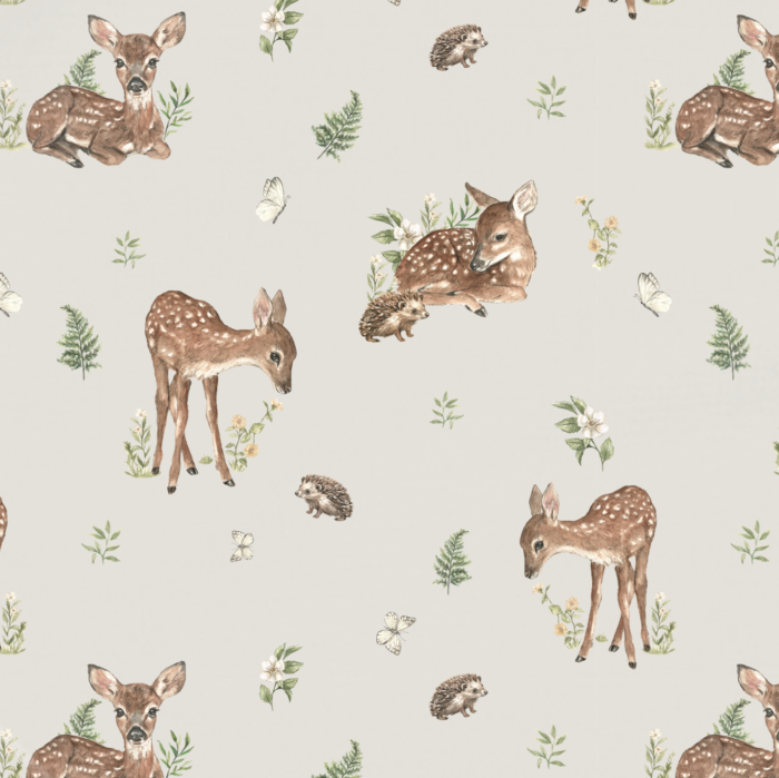 Tissu Imprimé Biche Hérisson Papillon, 10 tissus au choix