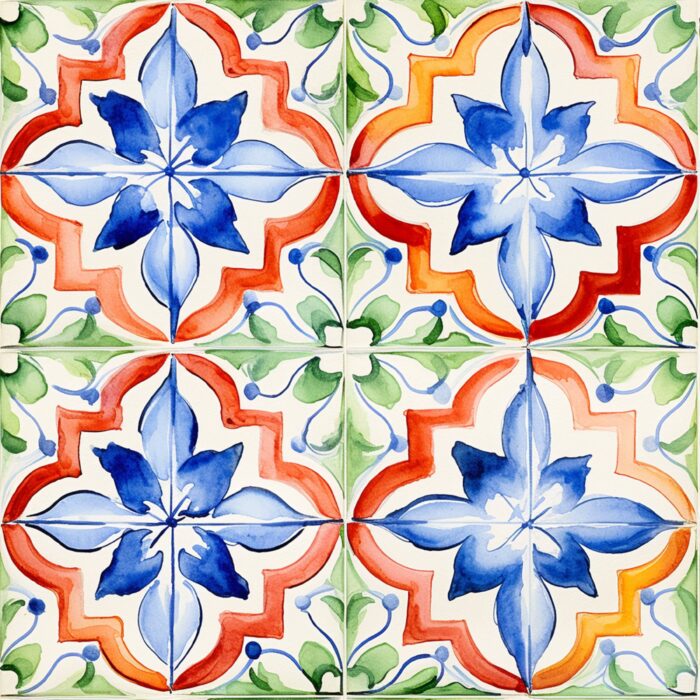 Tissu Imprimé Carreaux Sud Vert Rouge Bleu, 11 tissus au choix