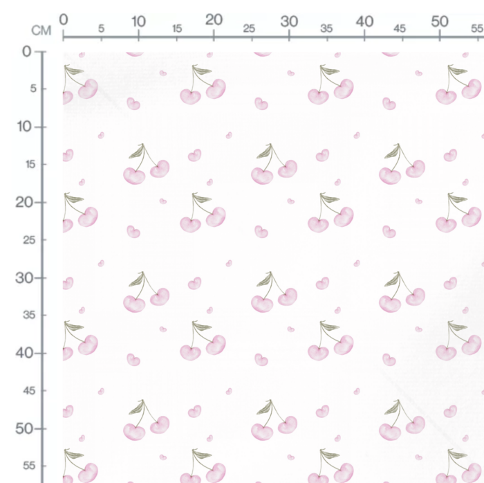 Tissu Imprimé Cerise Rose Coeur, 10 tissus au choix – Image 2