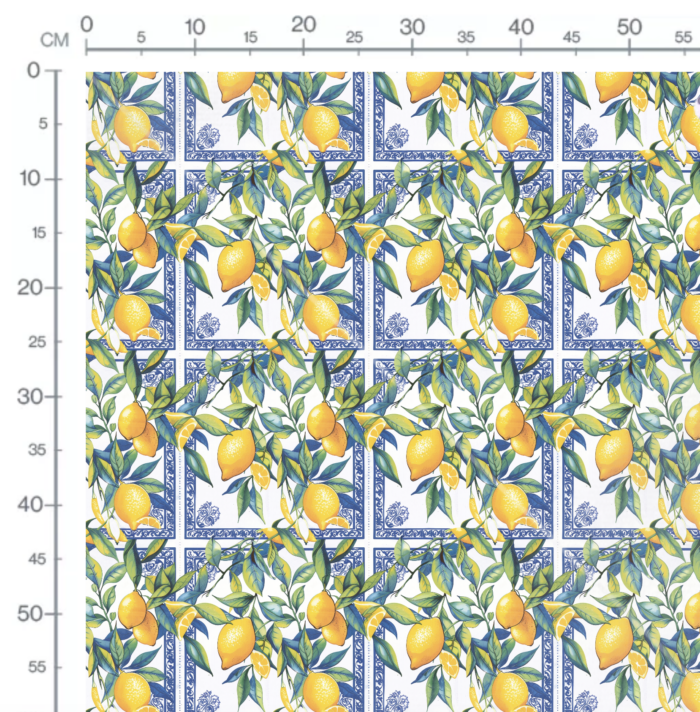 Tissu Imprimé Citrons Carreaux Feuilles, 11 tissus au choix – Image 2