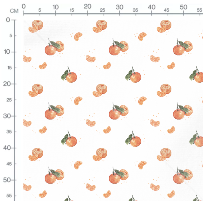Tissu Imprimé Clémentines Fruits Blanc, 10 tissus au choix – Image 2