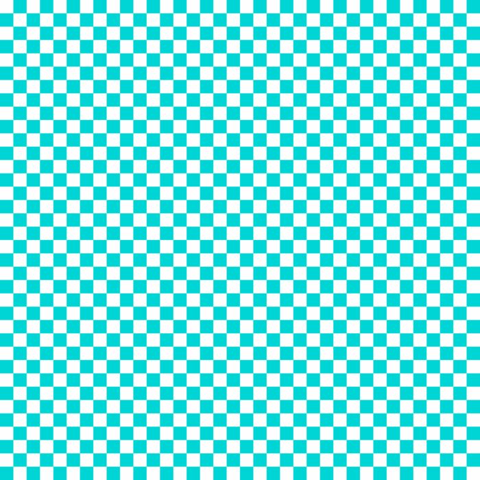 Tissu Imprimé Damier 22 Bleu Turquoise, 10 tissus au choix